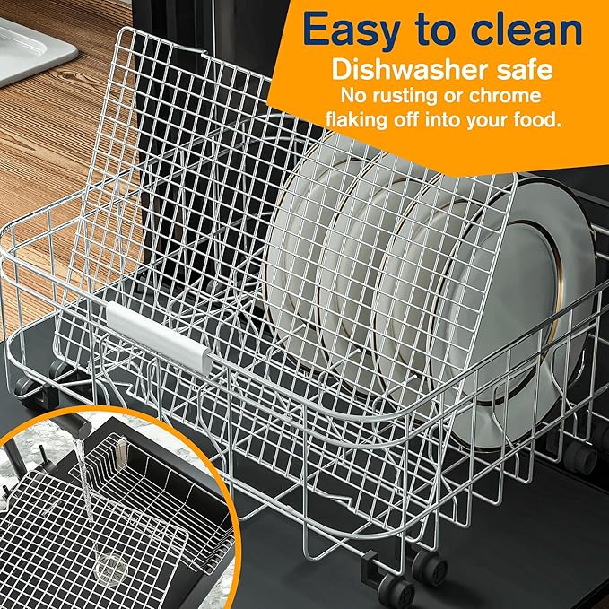 2PCS Cooling Racks for Cooking and Baking -11.65''x16.85''Heavy Duty Stainless Steel Wire Rack for Baking, Grilling, Roasting - Oven & Dishwasher Safe - Fits Half Sheet Pan（Silver）