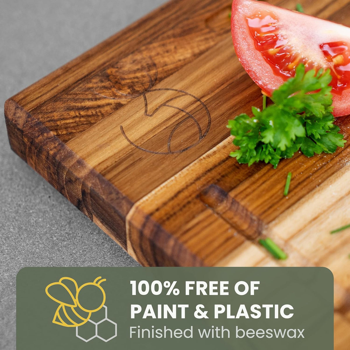 WALDWERK Large Teak Wood Cutting Board (24 x 18 x 1,2") - Solid Wood Cutting Board - Extra Large Teak Wood Chopping Board - Wooden Butcher Block for Kitchen