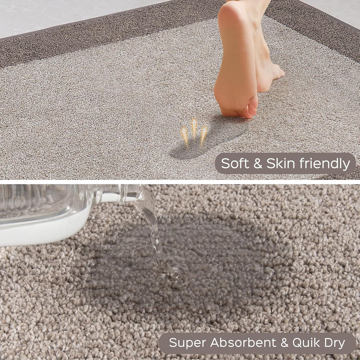 Machine Washable Kitchen Rug 24" x 84", Non Slip Kitchen Mat for Floor, Absorbent Entrance Runner Rug for Bedroom, Hallway, Bathroom, Door (Roll Packing)