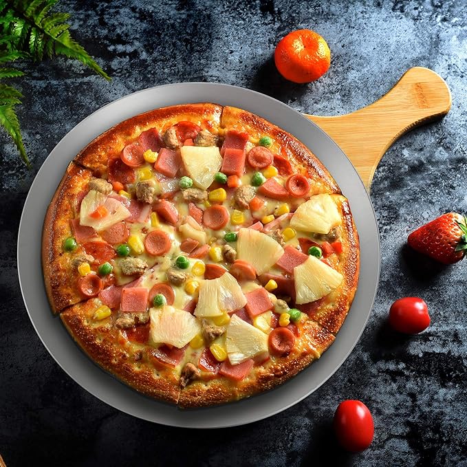 Beasea Pizza Pans with Holes, 8.5 Inch Food Network Pizza Pan Heavy Duty Aluminum Alloy Round Pizza Tray Perforated Pizza Crisper Pan Pizza Baking Tray Bakeware for Home Restaurant Kitchen Air Fryer