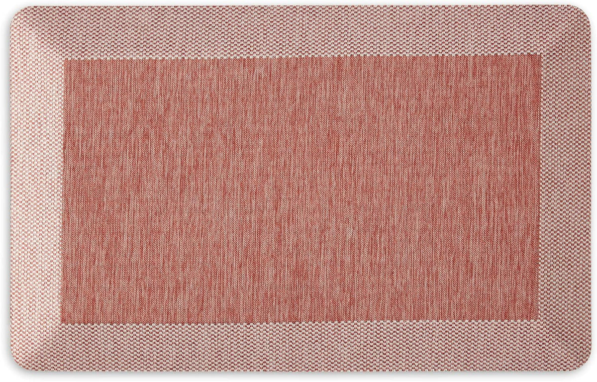 Martha Stewart Mira Modern Heathered Solid Anti-Fatigue Air-Infused Kitchen Mat, Spice Red, 19.6"x32"