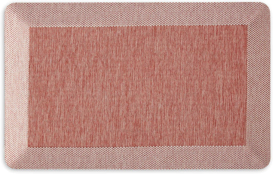 Martha Stewart Mira Modern Heathered Solid Anti-Fatigue Air-Infused Kitchen Mat, Spice Red, 19.6"x32"