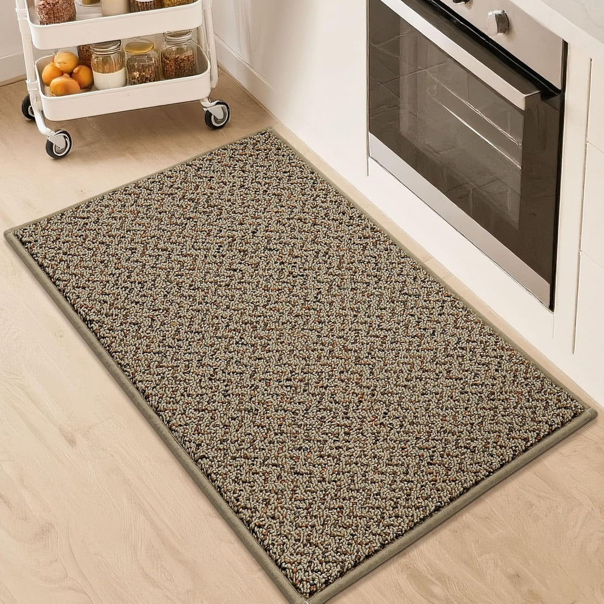 COSY HOMEER Kitchen Rugs 20"x32" Non-Slip Kitchen Mats for Floor Absorbent Stain Resistant Kitchen Floor Mat Machine Washable Rugs for Kitchen,Hallway,Sink,Taupe