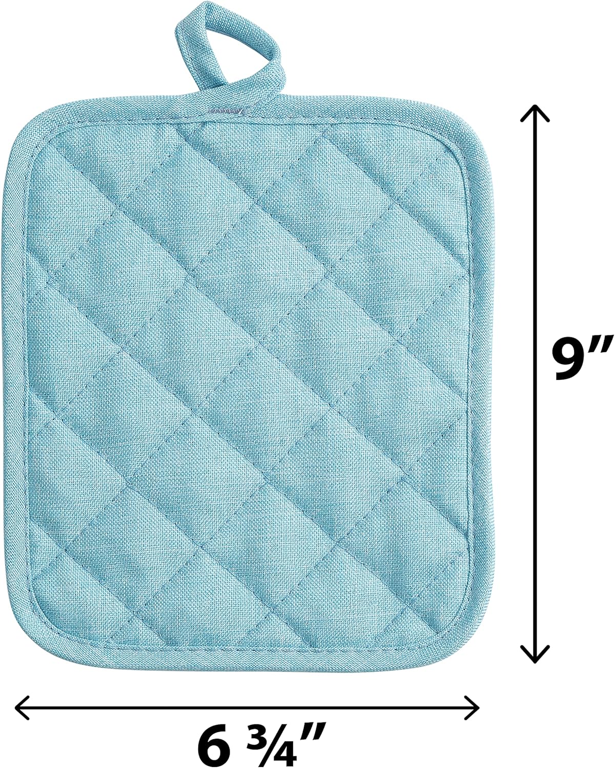 American Linen Pot Holders, Hot Pads, Table Pads for Kitchen and Dining Table, Non Slip Heat Resistant Hot Pot Holder (Aqua, 8 Pack)