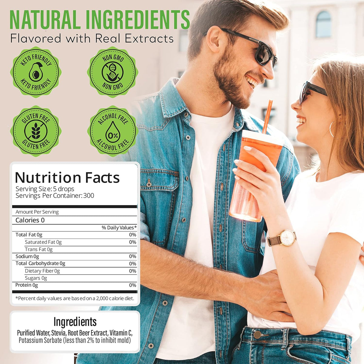 Stevia Select Root Beer Extract Stevia Water Flavor - Zero Calorie Sweetener - All Natural Liquid Stevia Water Enhancer - Keto Sugar Stevia Liquid - Keto Sweetener & Sugar Alternative 2 Oz (2 Pack)