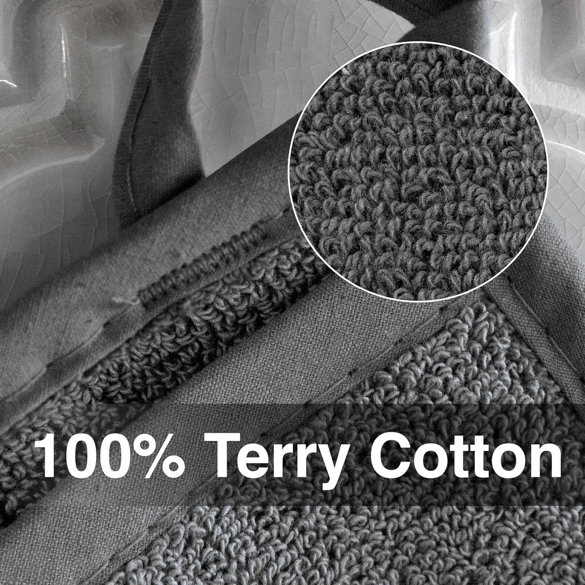 RITZ Terry Pocket Mitt & Hot Pad: Unparalleled Heat Resistant, Durable 100% Cotton – Ergonomically Designed for Optimal Grip – Easy-Care Machine Washable – 4-Pack, Graphite
