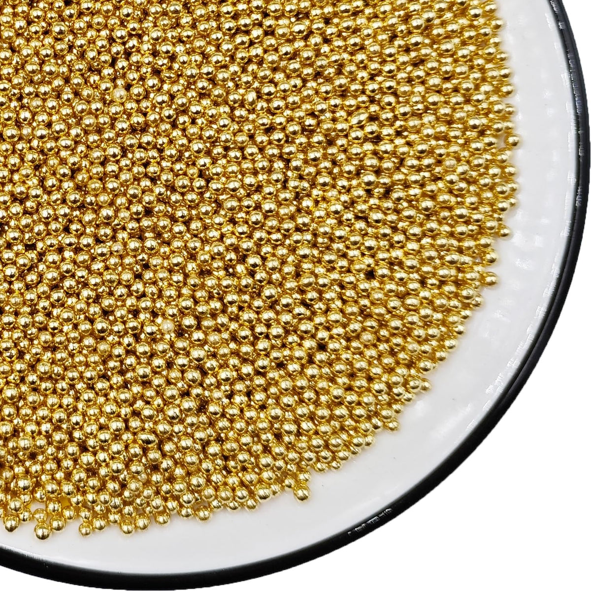 Gold Pearl Sugar Sprinkles 4.23 oz, 2mm Nonpareils Candy Pearls Ideal for Baking,Cake and Cupcake Toppers,Cookie Decoration,Ice Cream Topping,Wedding Shower Valentines Halloween Christmas