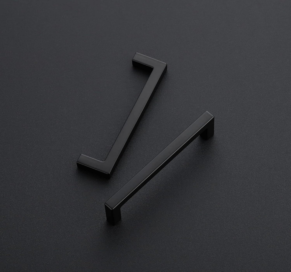 Ravinte 5 Pack Solid 4 Inch Center to Center Slim Square Bar Drawer Handles Kitchen Cabinet Handles Black Drawer Pulls Kitchen Cabinet Hardware Matte Black Pulls