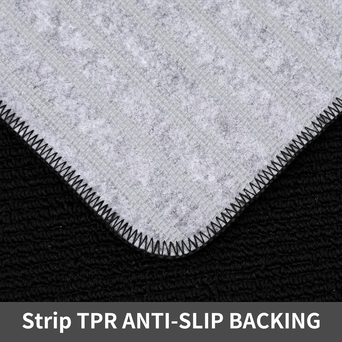 COSY HOMEER 24x35 Inch/24X60 Inch Kitchen Rug Mats Made of 100% Polypropylene Strip TPR Backing 2 Pieces Soft Kitchen Mat Specialized in Anti Slippery and Machine Washable,Black