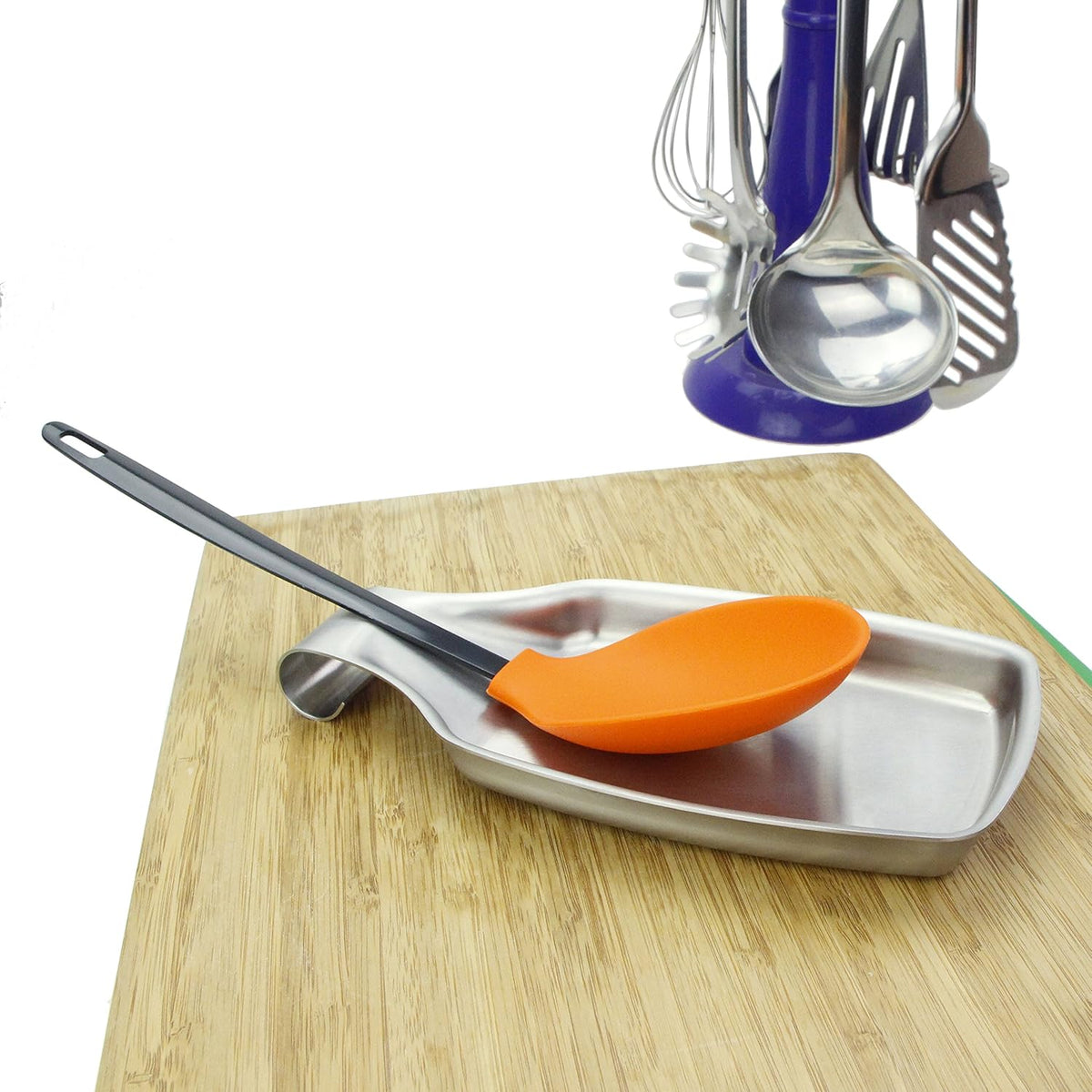 MSY BIGSUNNY Stainless Steel 304 Spoon Rests for Kitchen, Oversized, Long Lasting Brushed