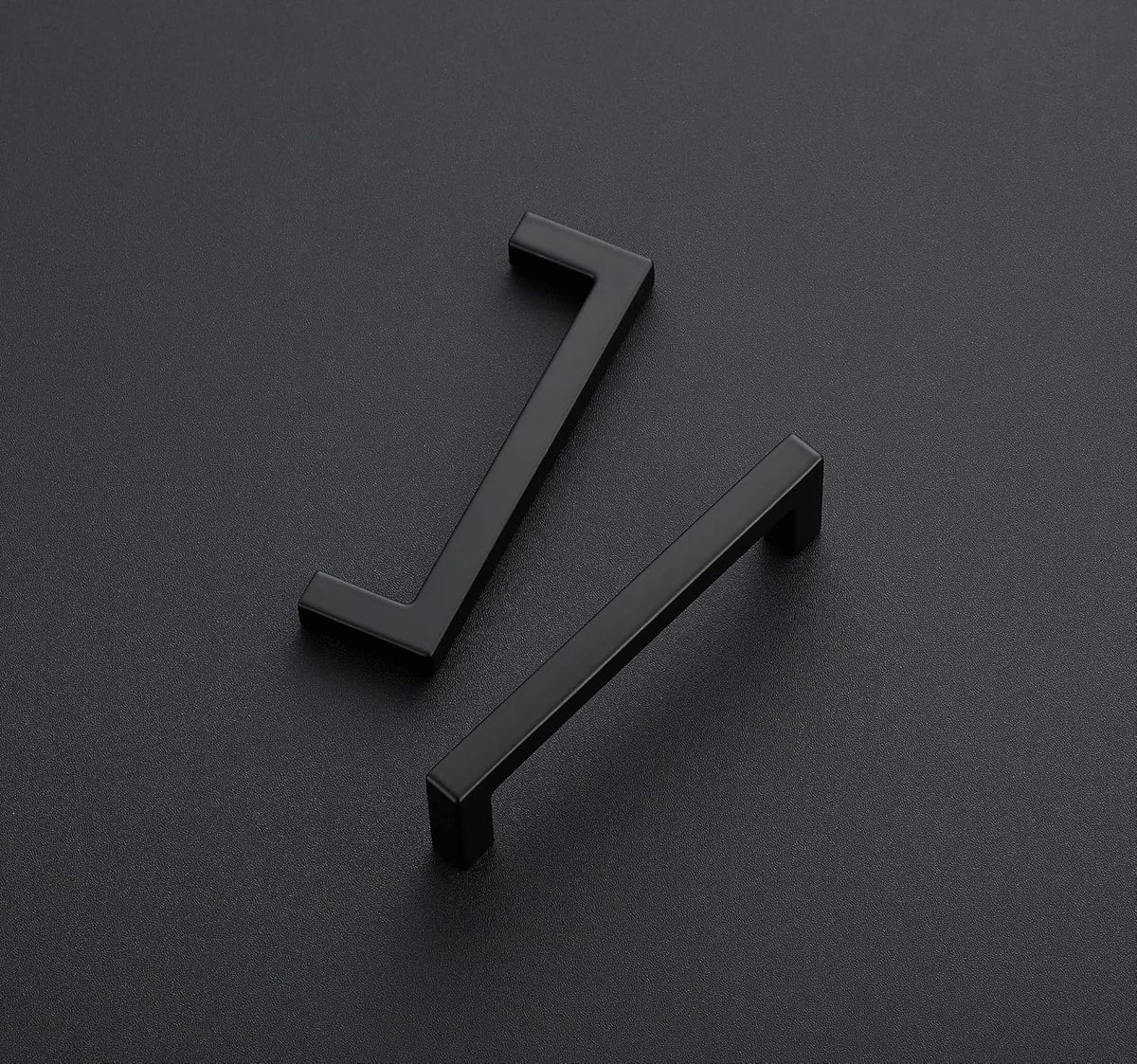 Ravinte 5 Pack Solid 3-1/2 Inch Center to Center Slim Square Bar Drawer Handles Kitchen Cabinet Handles Black Drawer Pulls Kitchen Cabinet Hardware Matte Black