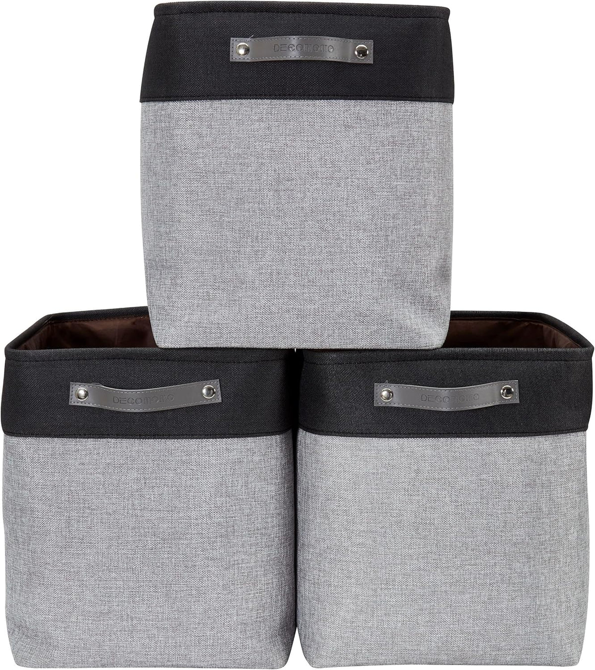 DECOMOMO Extra Large Storage Baskets 54.5L Fabric Storage Bins for Organizing Linen Closet, Toys, Nursery (Grey and Black, XXXL - 3 pack)