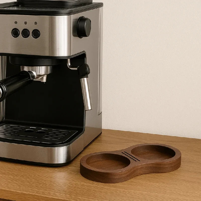 Walnut Wood Coffee Tamper Station