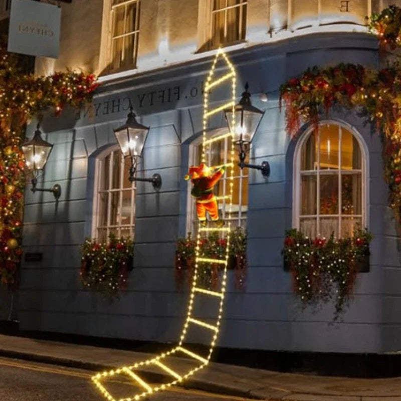 LED Santa Climbing Ladder Lights