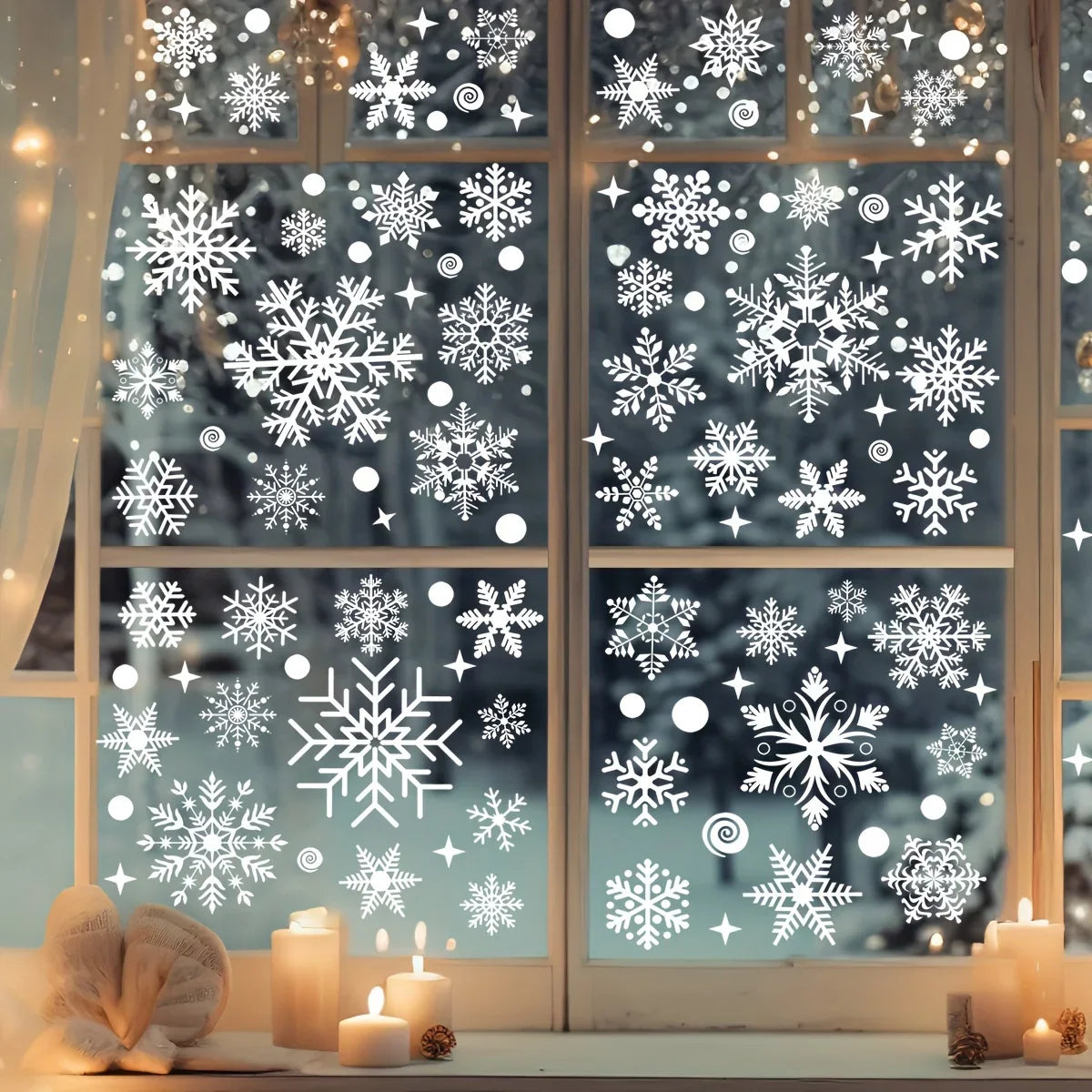 Christmas Snowflake Window Stickers Set