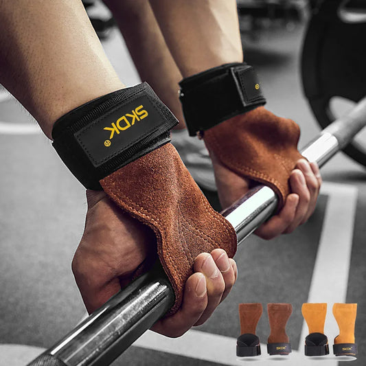 Cowhide Gym Grips with Wraps