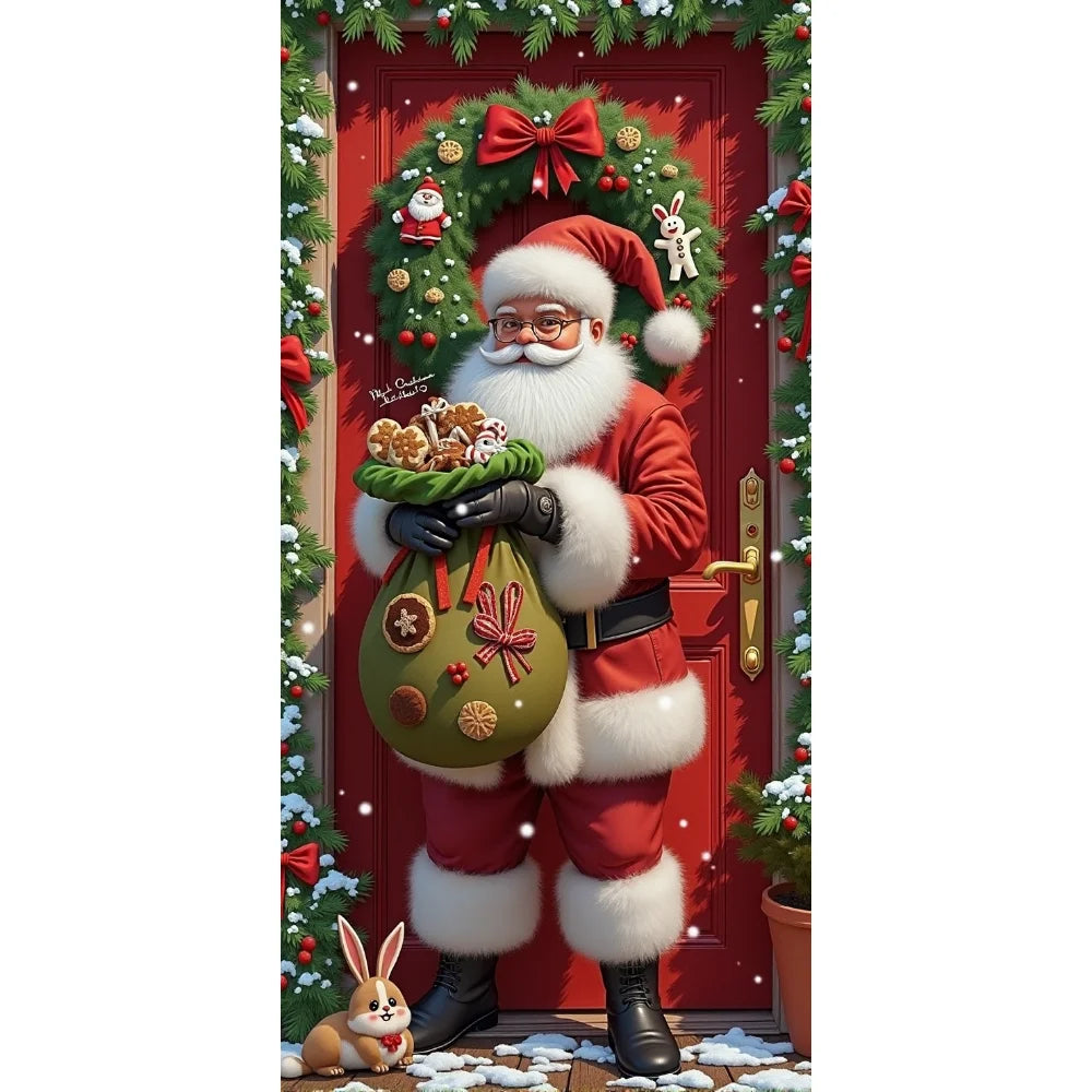 Santa Claus Christmas Door Cover