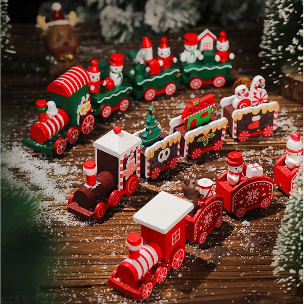 Christmas Wooden Moving Train Ornament