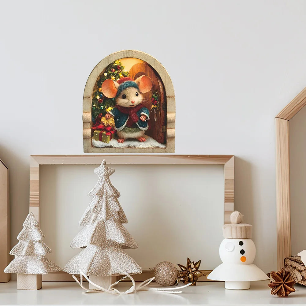 Cute Christmas Mouse Wall Stickers