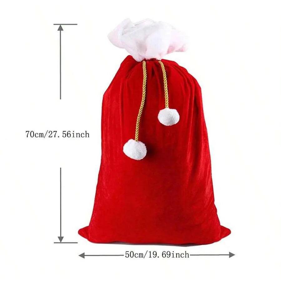 Large Red Velvet Christmas Bag