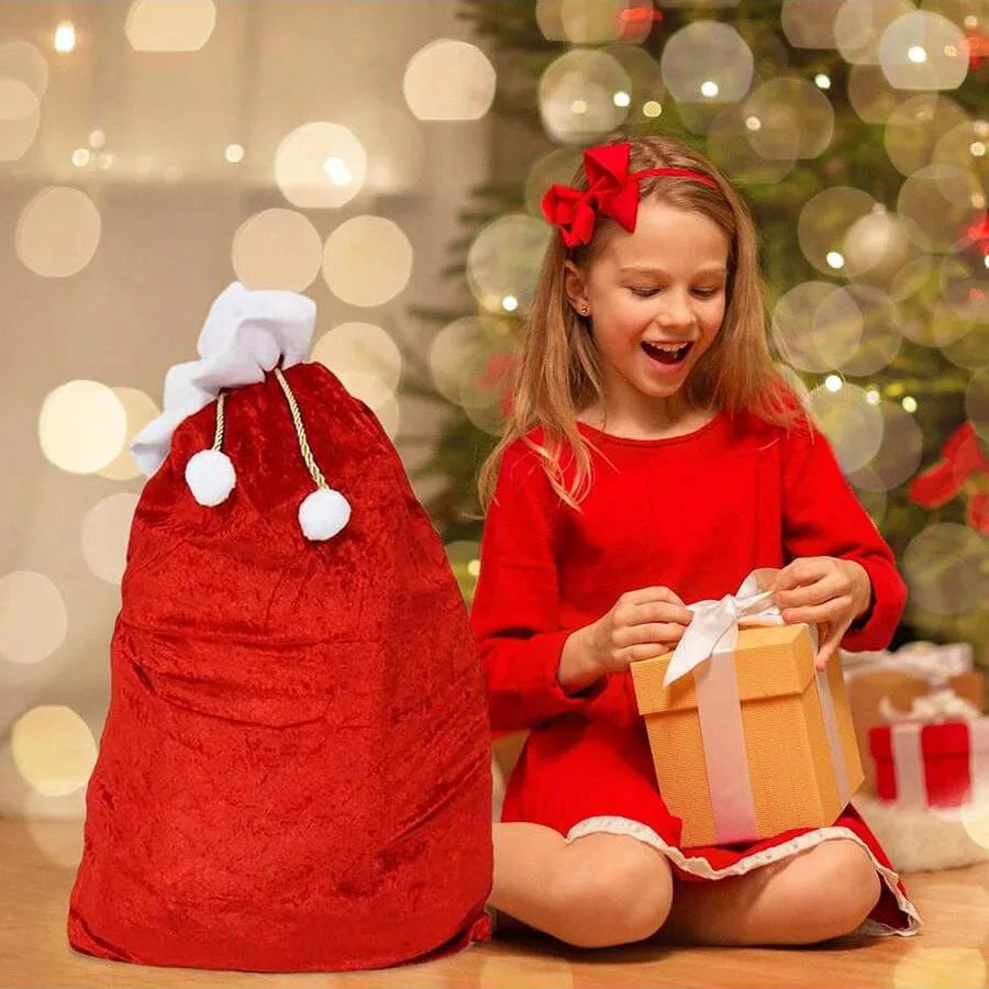 Large Red Velvet Christmas Bag