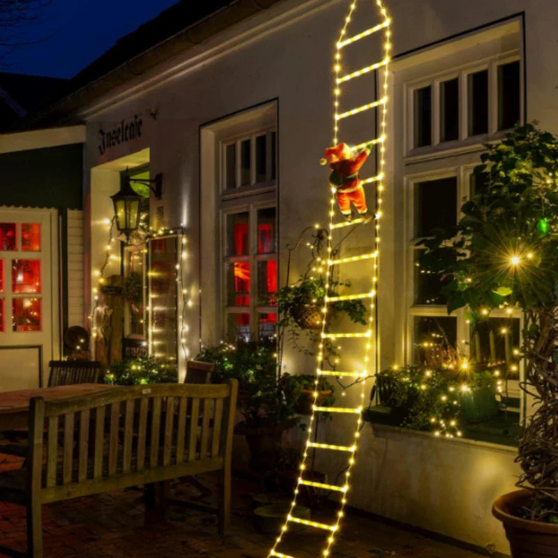 LED Santa Climbing Ladder Lights