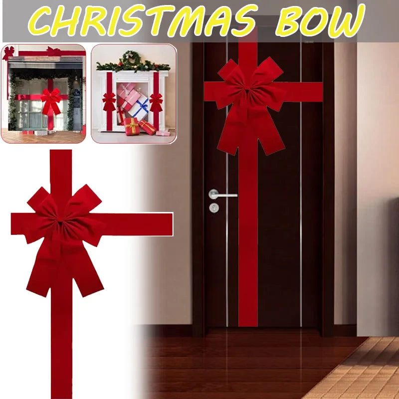 Large Red Organza Christmas Bow