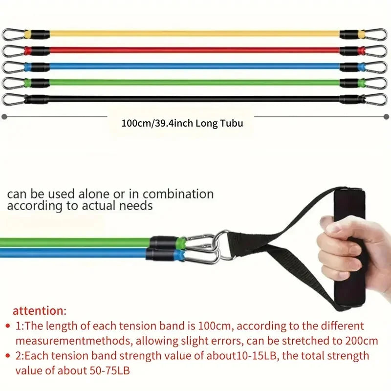 11PCS TPE Resistance Bands Set