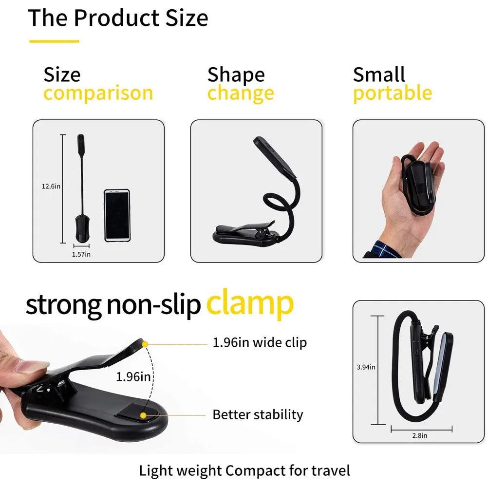 HUAJIANZM USB Rechargeable LED Book Light