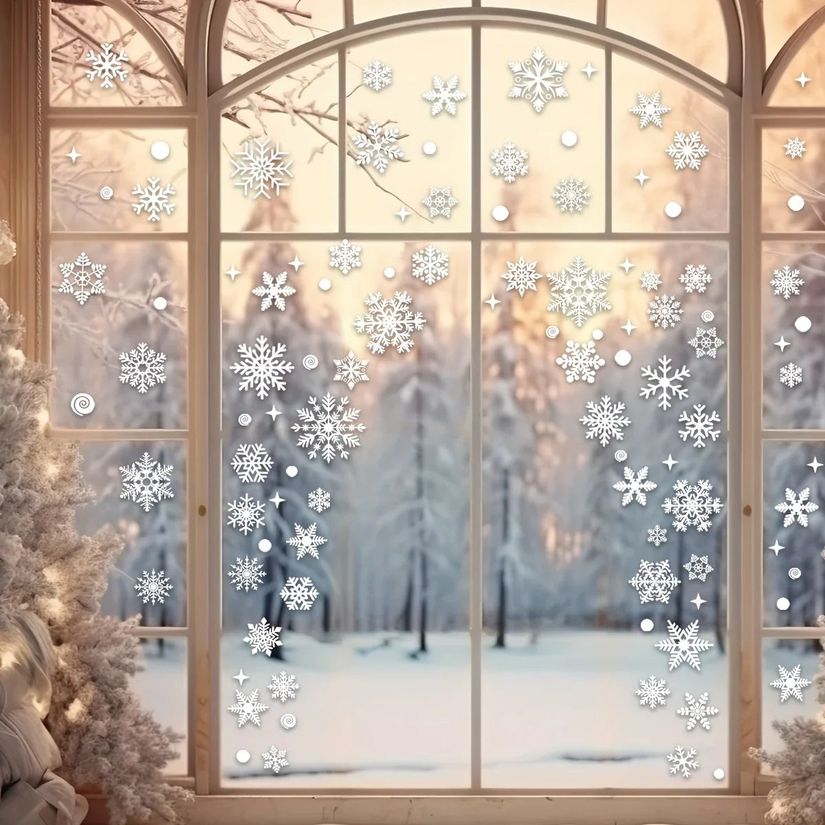 Christmas Snowflake Window Stickers Set