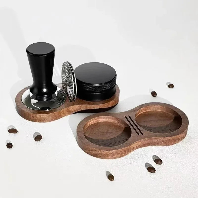 Walnut Wood Coffee Tamper Station