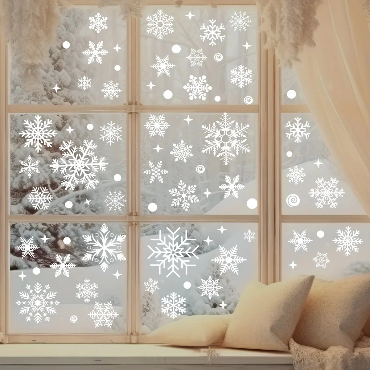 Christmas Snowflake Window Stickers Set
