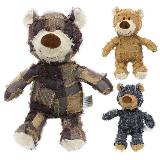 Squeaky Bear Plush Dog Toy