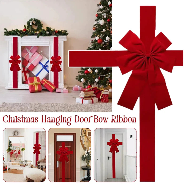 Large Red Organza Christmas Bow