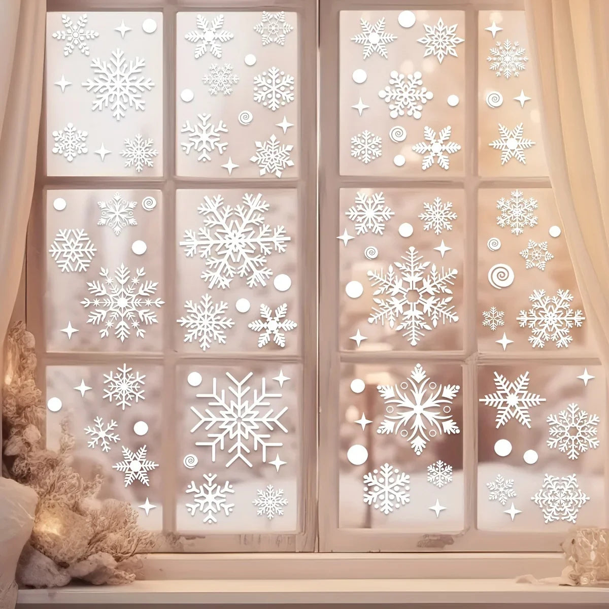 Christmas Snowflake Window Stickers Set