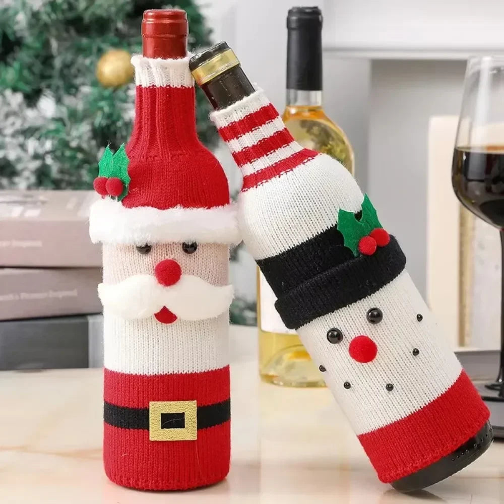 Christmas Wine Bottle Cover Set