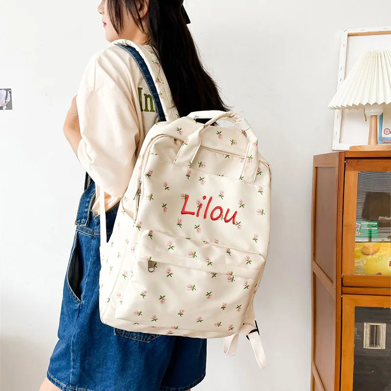 Japanese Style Floral Student Backpack