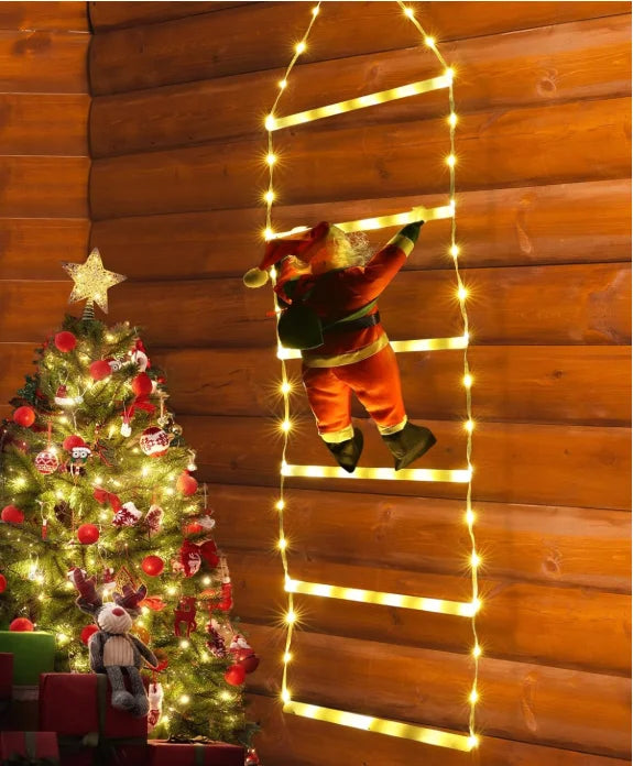 LED Santa Climbing Ladder Lights