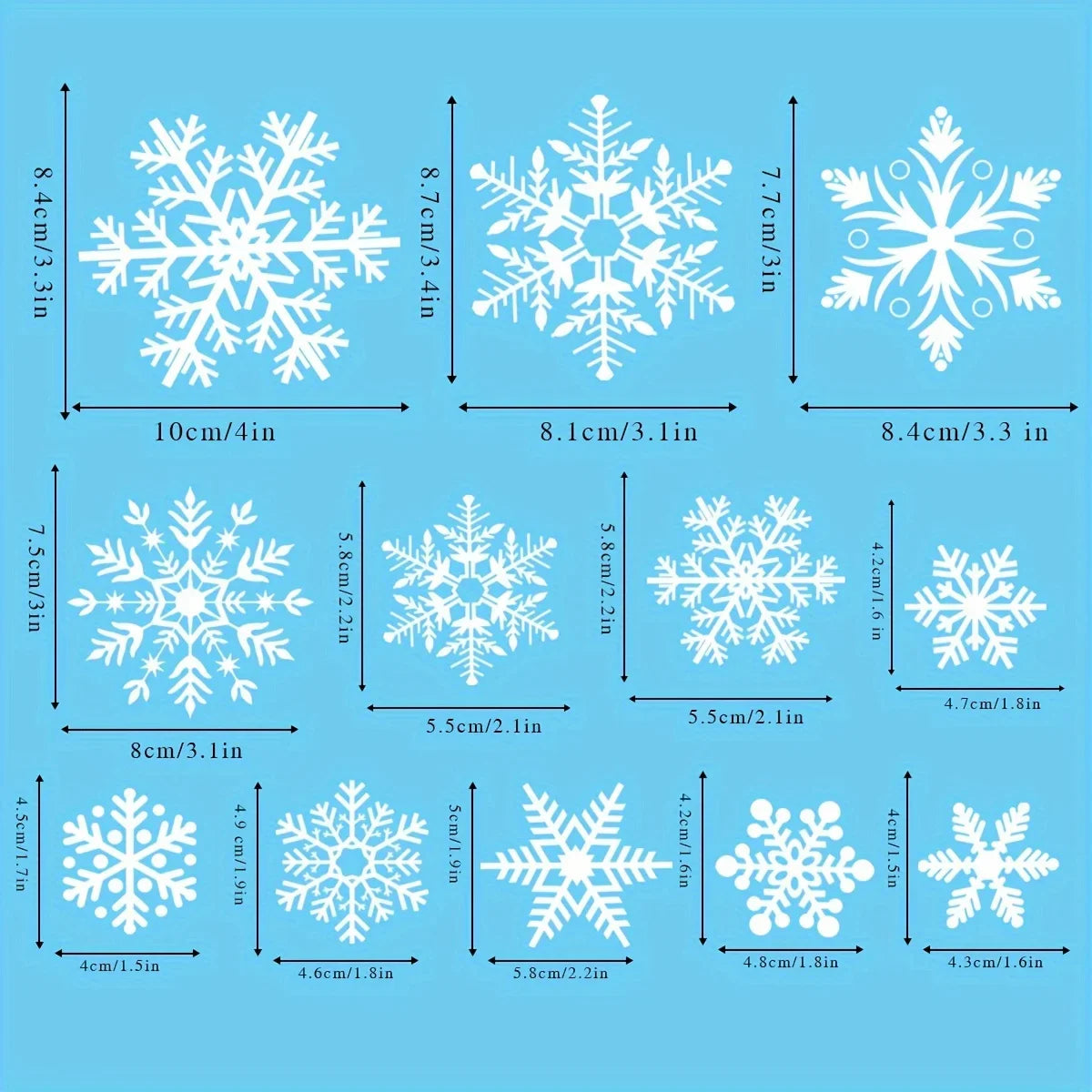 Christmas Snowflake Window Stickers Set
