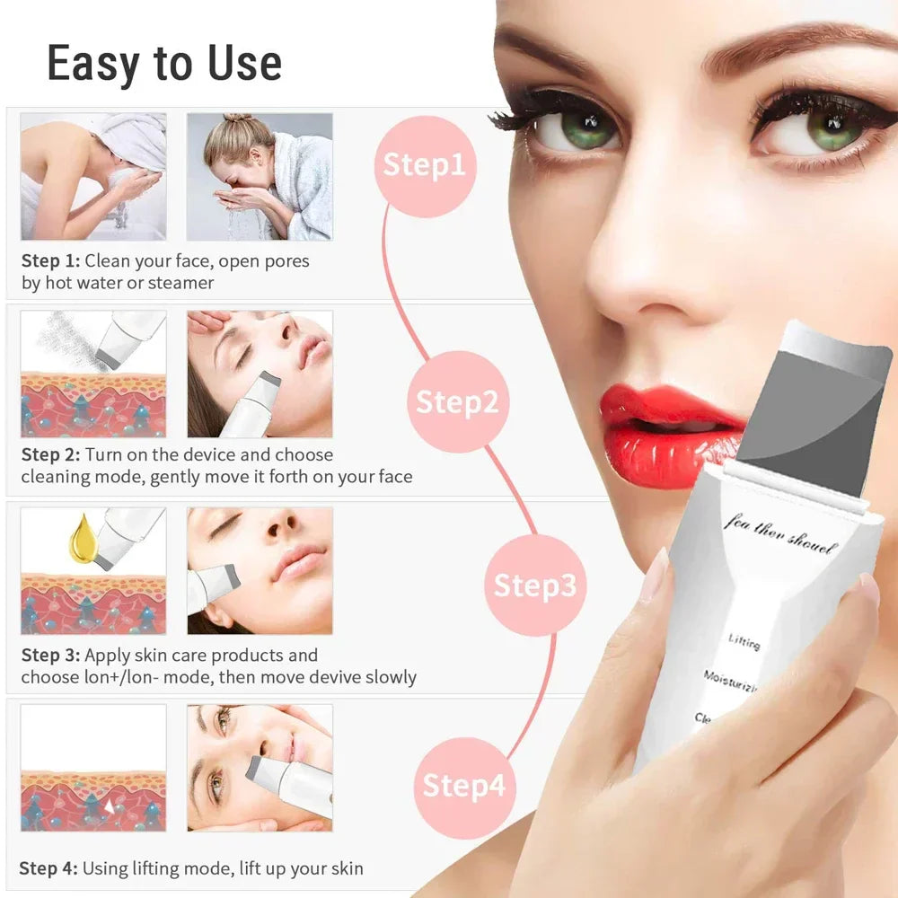 Electric Facial Skin Scrubber Spatula