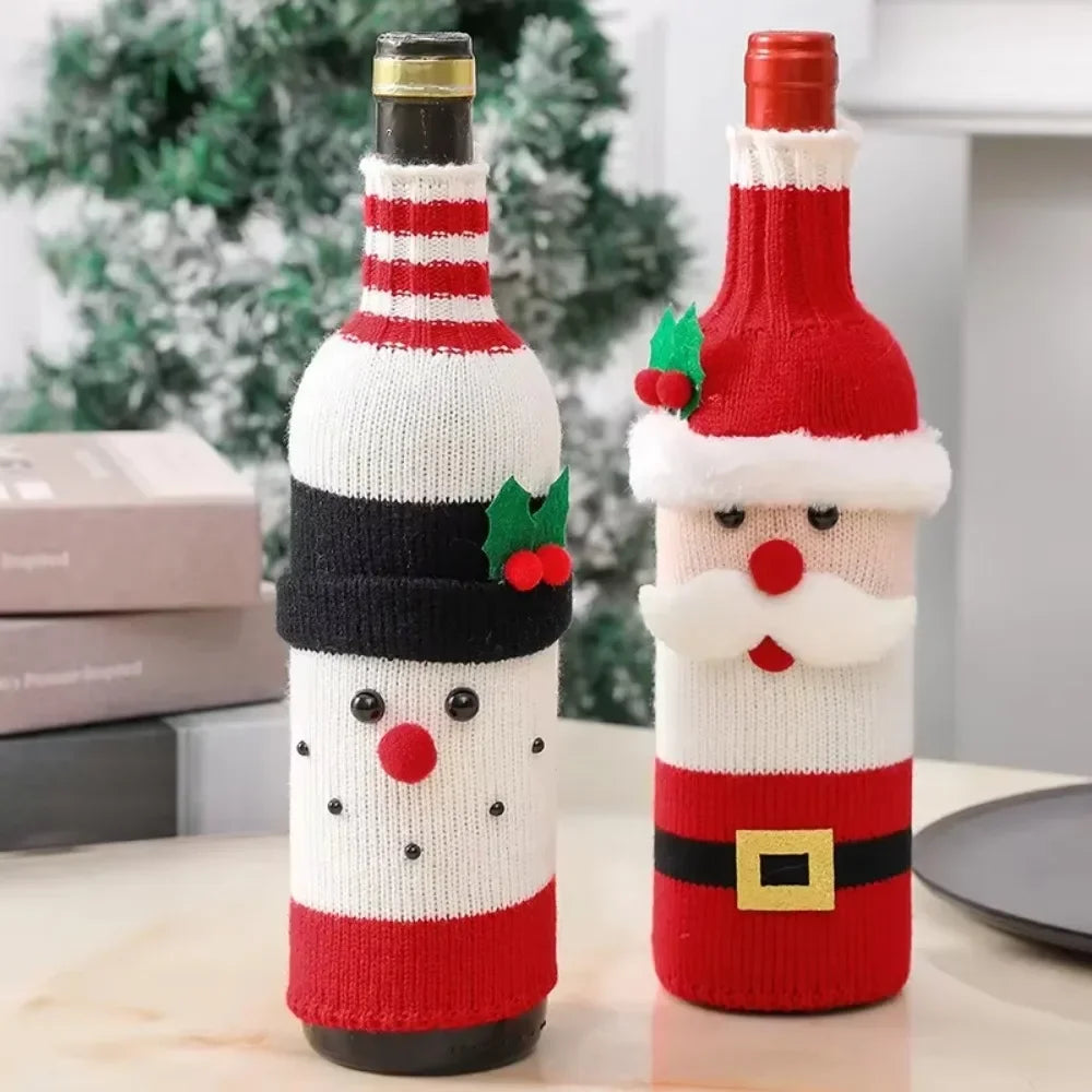 Christmas Wine Bottle Cover Set