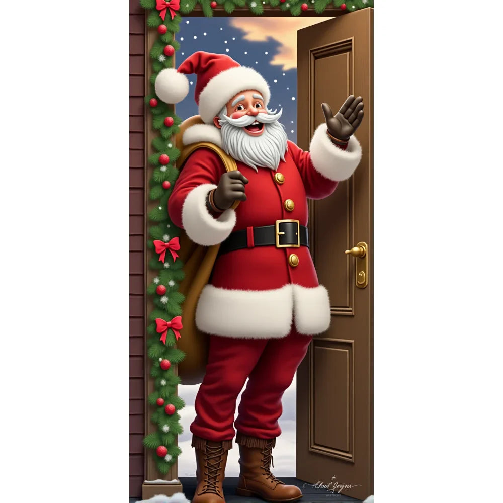 Santa Claus Christmas Door Cover