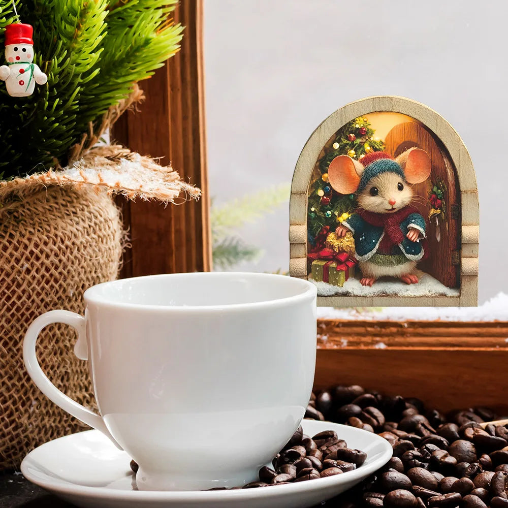 Cute Christmas Mouse Wall Stickers