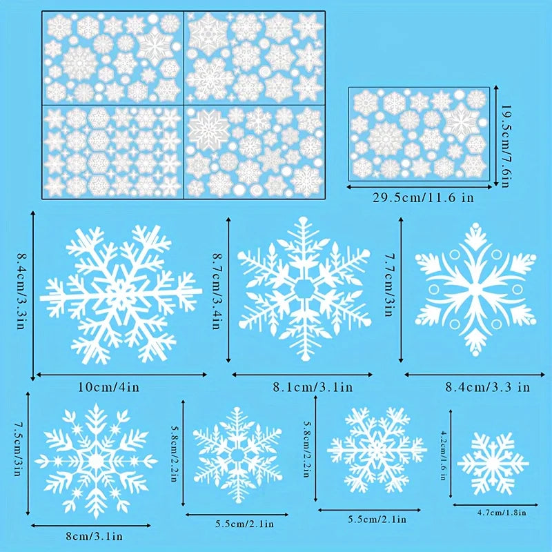 Christmas Snowflake Window Stickers Set