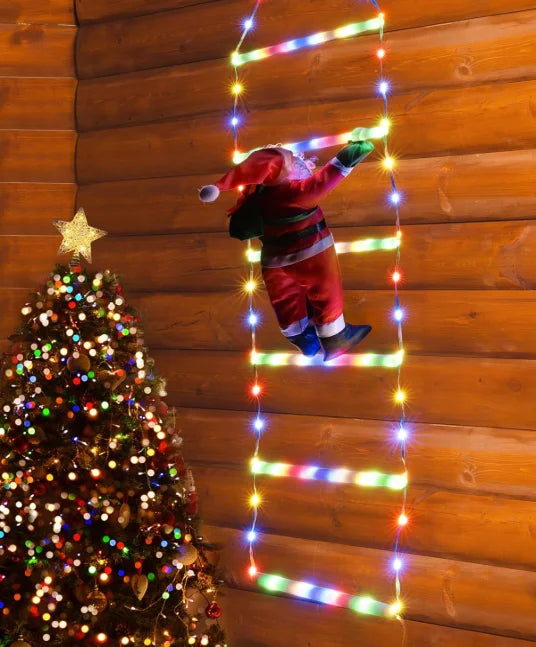 LED Santa Climbing Ladder Lights