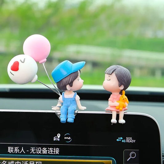 Cute Cartoon Couples Car Ornament