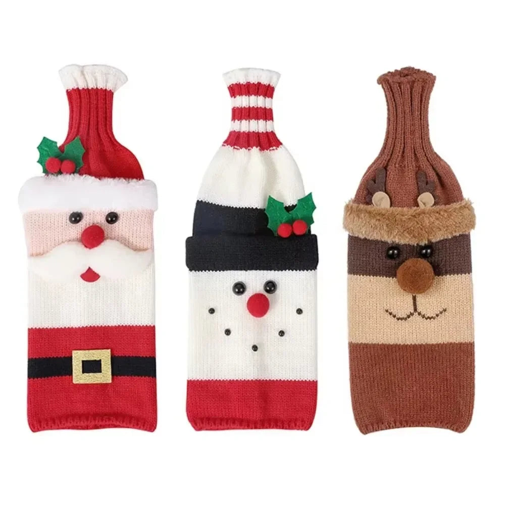 Christmas Wine Bottle Cover Set