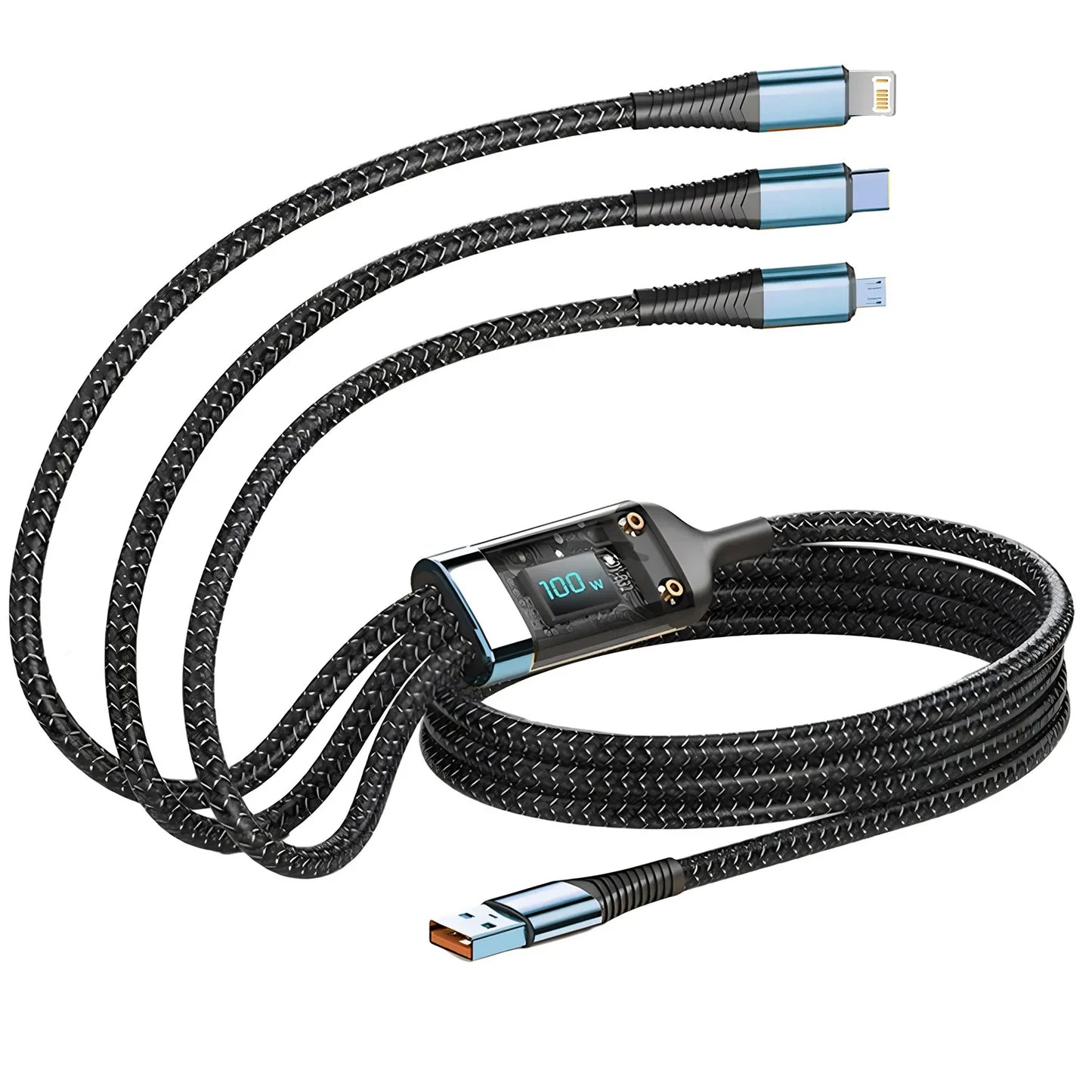 100W 3-in-1 Fast Charging Cable