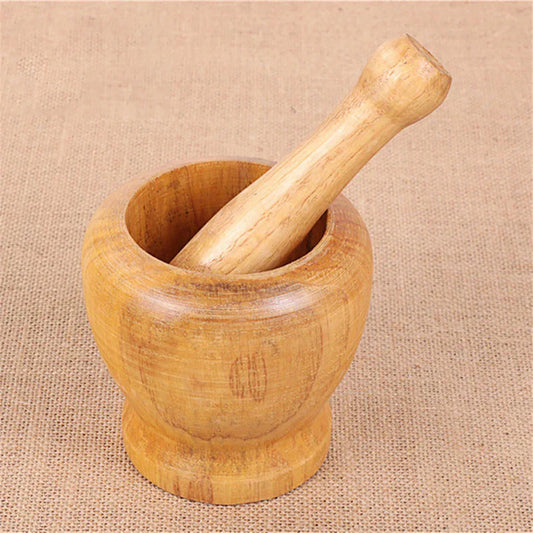 Wooden Mortar Pestle Set