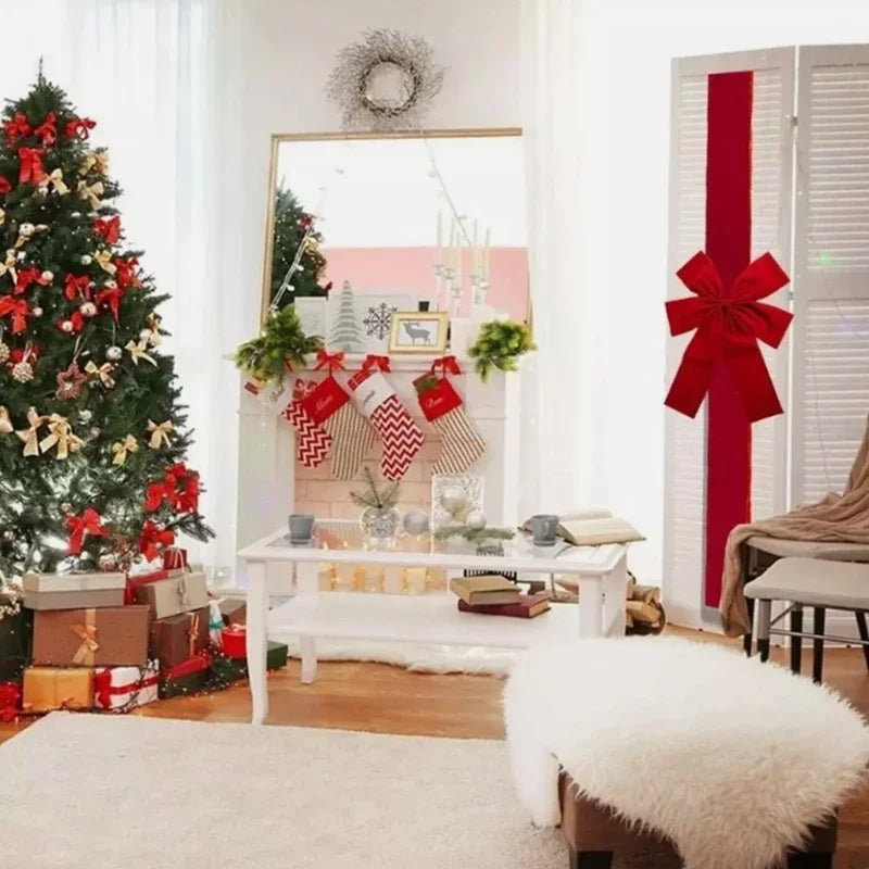 Large Red Organza Christmas Bow
